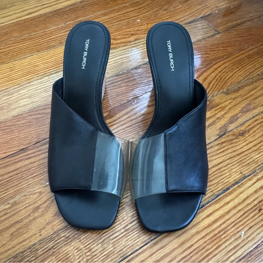 Tory Burch Acrylic/Leather wedges